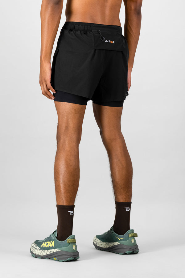 Venture Men's 2-in-1 Run Short - Black