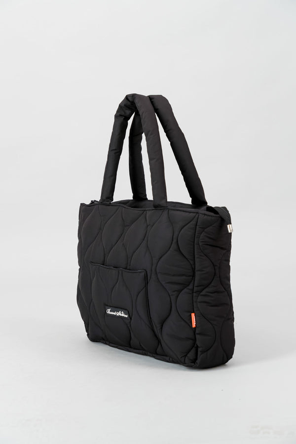 Quilted Tote Bag - Black